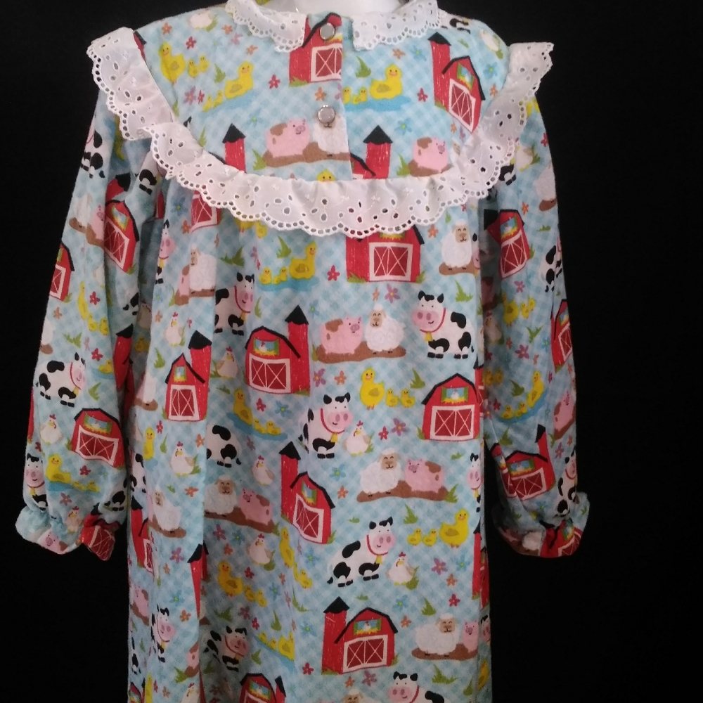 Girls long flannel nightgown
